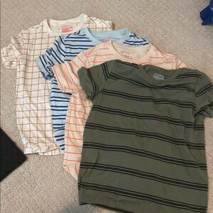 Cat & jack Striped Kids T-Shirts Set - Cream, Blue, Green, and White